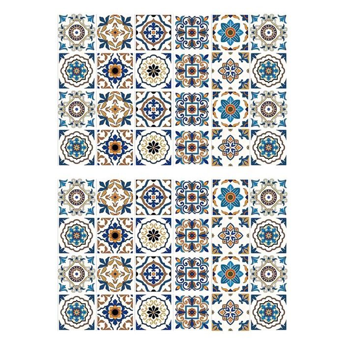 48 PièCes Autocollant Anti- Auto-AdhéSif Poêle de Cuisine Haute TempéRature Armoire en CéRamique Autocollant Mural ÉTanche -S