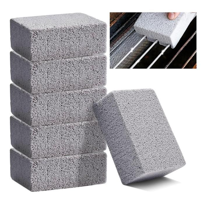 6 Pièces Grill Nettoyage Pierre Réutilisable Blocs Briques de Nettoyage Griller Pierre Nettoyant Ponce pour Nettoyer Barbecue