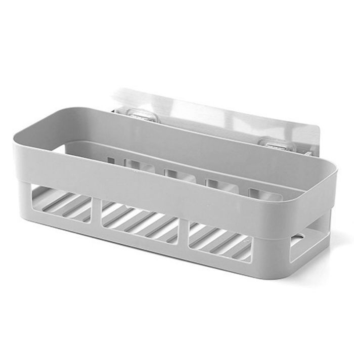 Étagère de rangement murale simple pour salle de bain décoration dintérieur (gris)