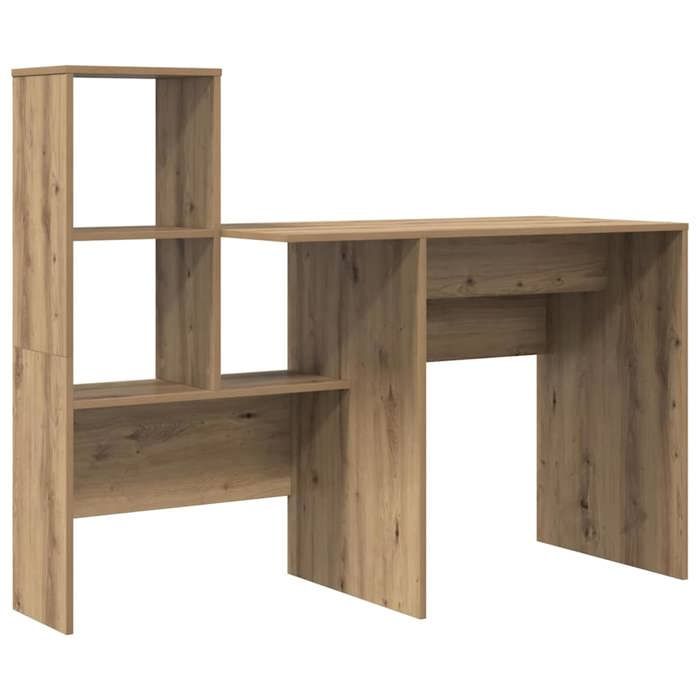 LVL - MEUBLE DE BUREAU - Bureau moderne - Pour Étude/Travail - chêne artisanal - 131 5x50x106 5 cm - Bois dingénierie LL01017