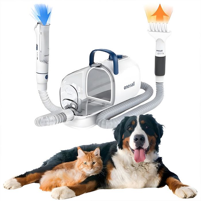 Meilleurs prix pour Kit de toilettage pour chien Oneisall Kyle 16 pièces - Ensemble de toilettage 8 en 1 - Aspirateur et tondeuse