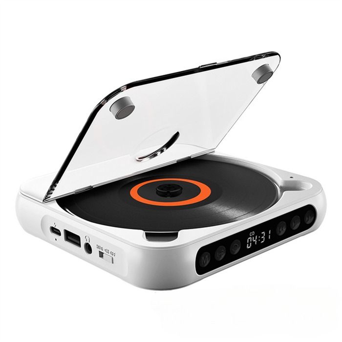 Lecteur CD Bluetooth portable HiFi léger avec haut-parleur répétition MP3 AUX USB