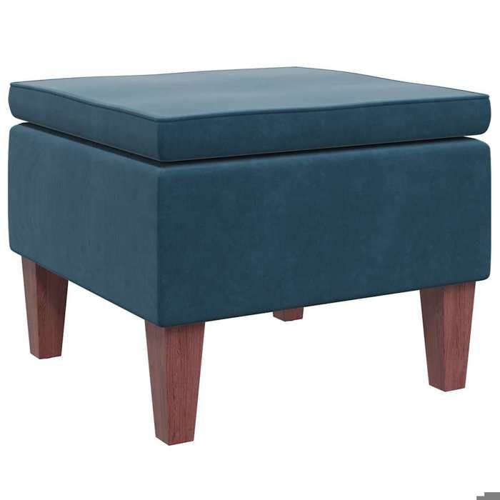 Les Soldes Tabouret 1 pc - CLOUD - repose-pied - (100 % polyester) - Bleu Velours J1208