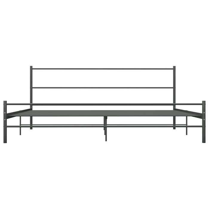 Remise 2026Lit 2 places Gris - 180x200 cm - LEMON® - Cadre de lit - sans matelas - gris métal 180x200 cm 2664554