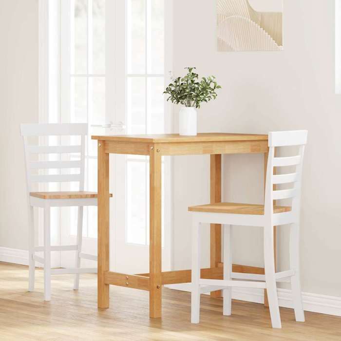 Blanc ZENCORE® Siège Haute Pour cuisine - 41x49x96cm - Lot de 2 Chaises de bar - blanc - Bois massif dhévéa Top507298561