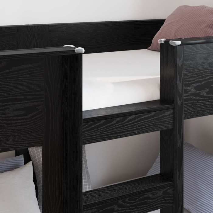 BEAU Cadre/Lit superposé enfants - SARAZYJ - Design loft - Meuble de chambre - pour Enfants Chêne noir 75 x 190cm - 41288