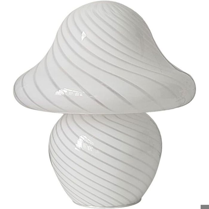 Lampe à poser Lampe en pierre et verre fumé Marron - Twill blanc tricolore gradation