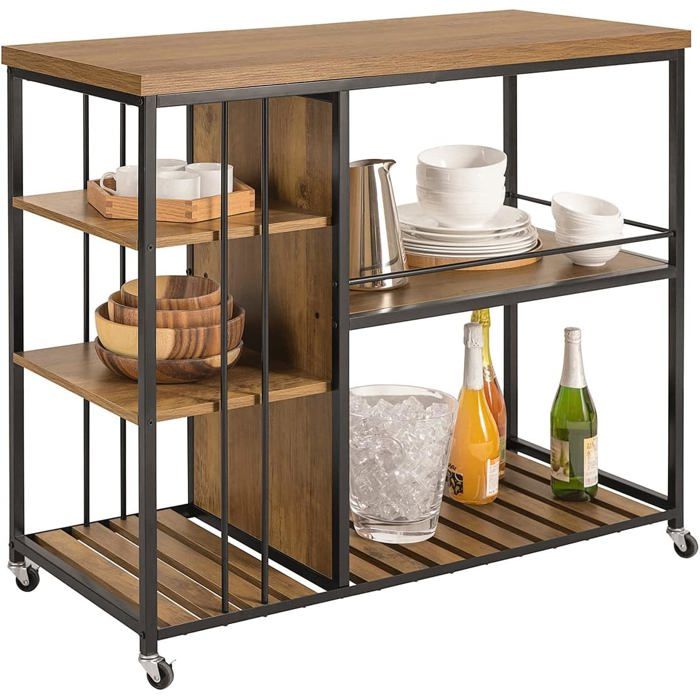 Desserte de cuisine à roulettes - SoBuy - Style industriel - Cadre en acier stable - Dimensions 110x45x92 cm Desserte de cuisine à roulettes - SoBuy - Style industriel - Cadre en acier stable - Dimensions 110x45x92 cm
