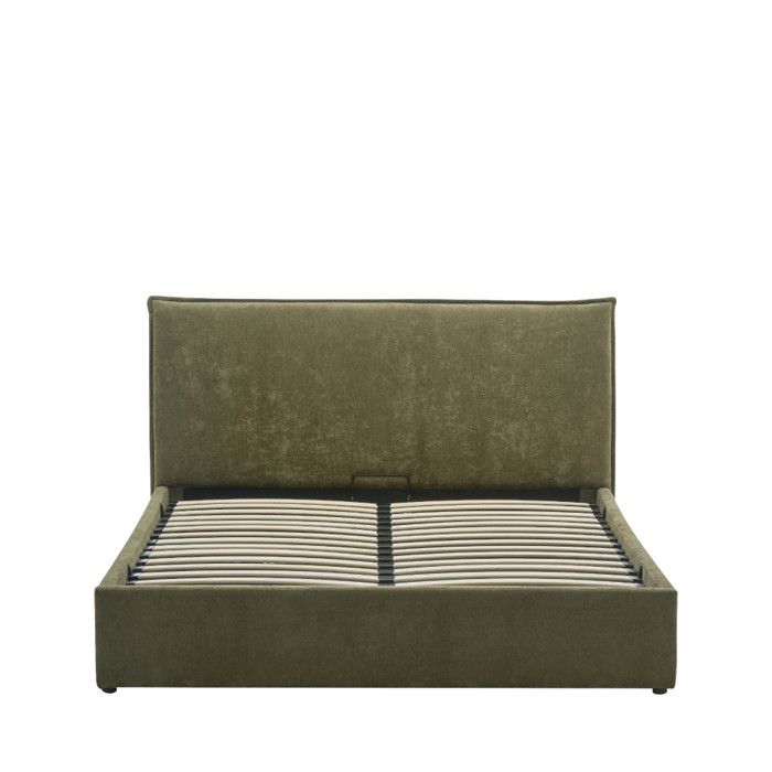 Cama - Lit coffre en tissu 160x200cm - Vert