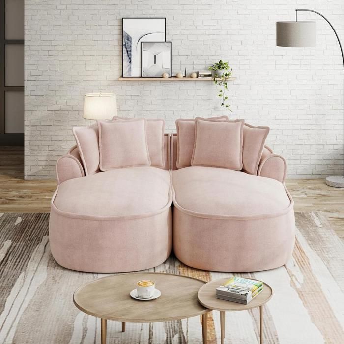 Canapé - KOMHTOM - Canapé nuage - Double méridienne extra-large - Chenille - 184x164x67 cm Canapé - KOMHTOM - Canapé nuage - Double méridienne extra-large - Chenille - 184x164x67 cm