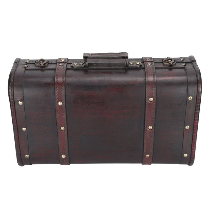 Valise Vintage en Bois Coffre de Rangement Rétro pour Accessoires et Décoration