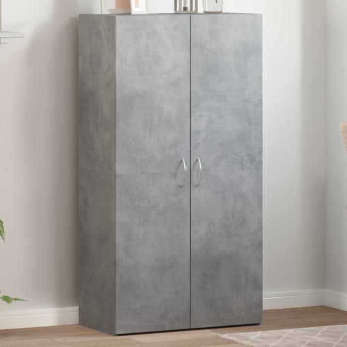 Gris Armoire de classement gris béton 60x32x115 cm bois dingénierie - Meuble Rangement LV36380