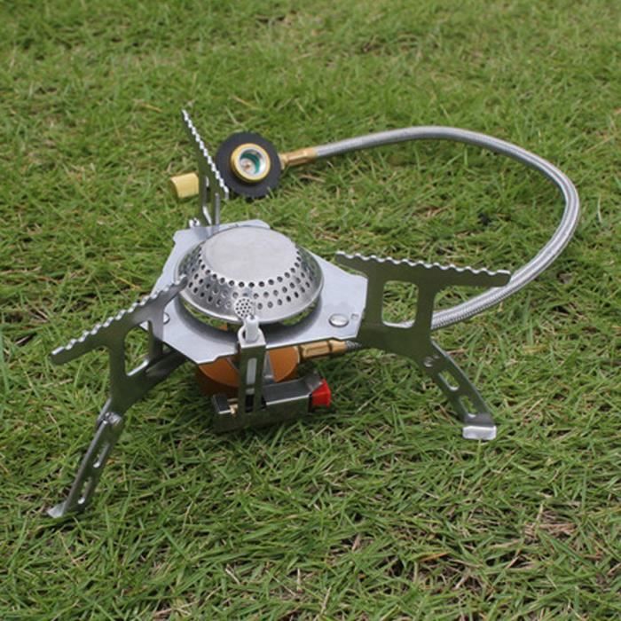 Réchaud de camp durable, cuisinière à gaz portable en alliage d Réchaud de camp durable, cuisinière à gaz portable en alliage d