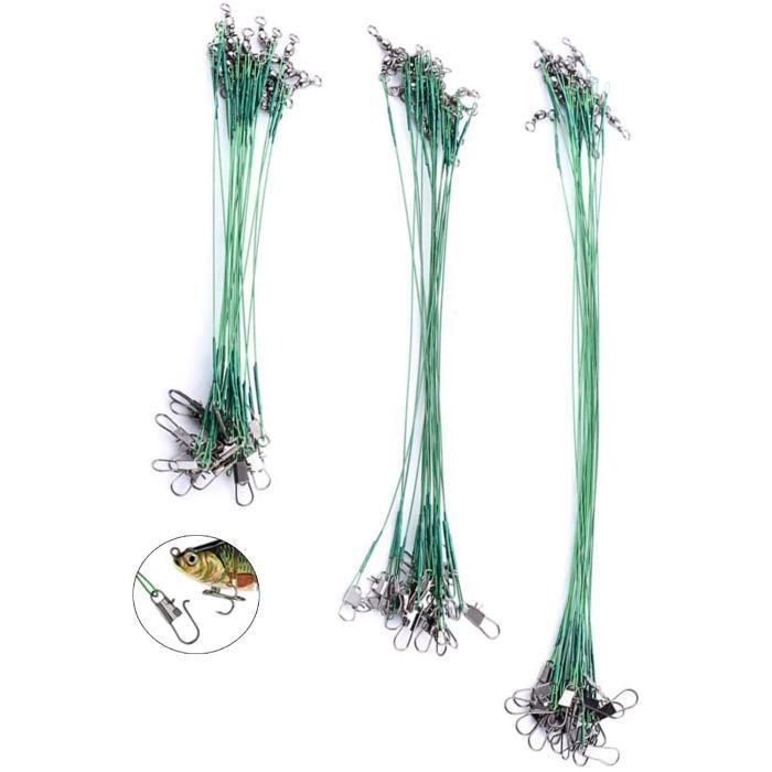 75 Bas De Ligne Acier THETAG - 30cm Résistance 14kg Pour Pêche Prédateurs