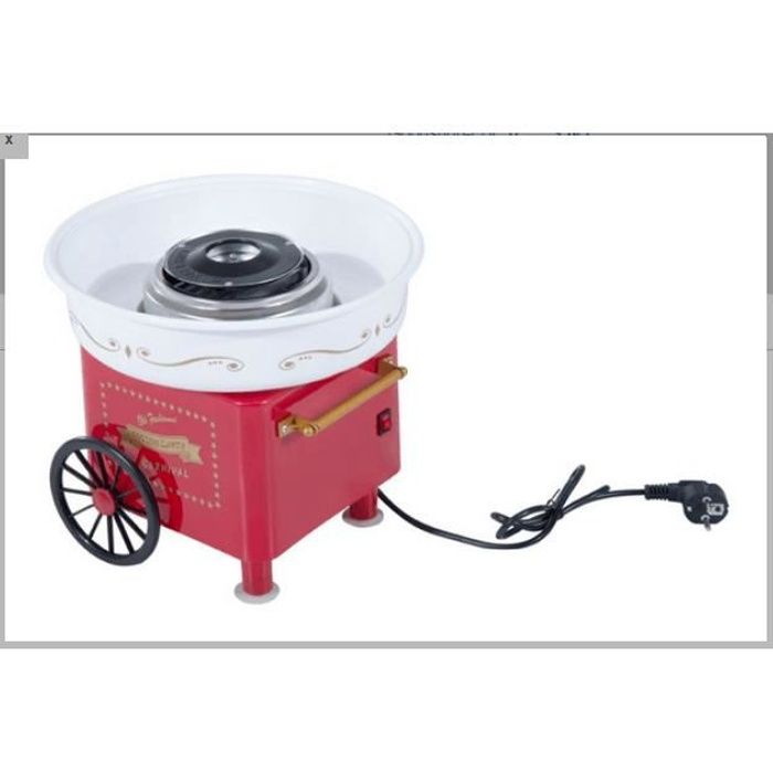  Machine &agrave; barbe &agrave; papa rouge avec chariot 