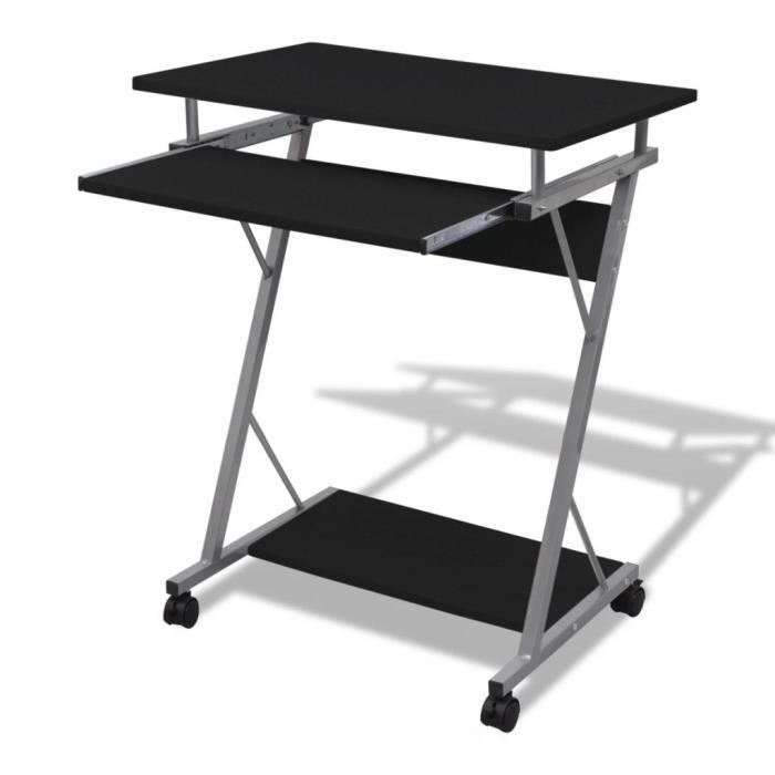 Bureau D Ordinateur Compact Avec Plateau A Clavier Coulissant Noir Prix Pas Cher Cdiscount