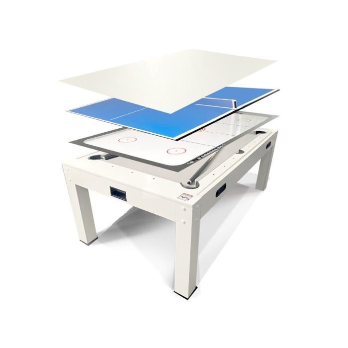 Table de Billard Multifonction Blanche 7ft - MDF - Interieur