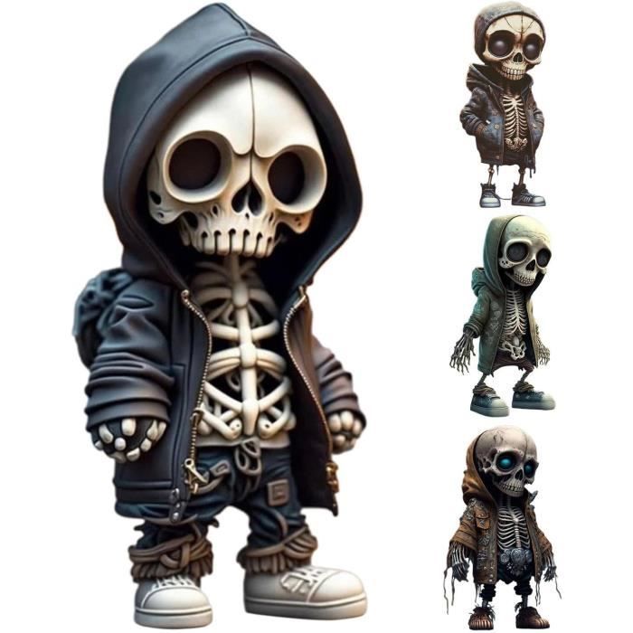Figurines Squelettes En Résine – Décoration Halloween Gothique – Collection Miniature Style Crâne Et Os
