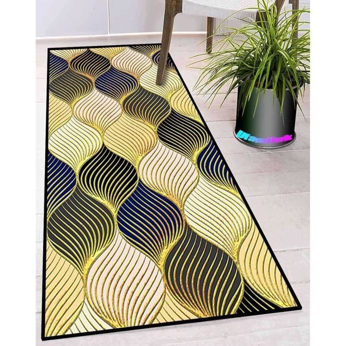 Tapis De Passage, 80 X 250 Cm, Moderne Motifs Géométriques Tapis Patchwork, Lavable Antiderapant