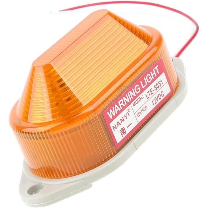 Lot De 2 Gyrophares D'urgence Orange 12-24V Pour Camion - Balises De Signalisation Avec Ampoule H1, Hauteur 128 Mm, Fixation 3 Boulons