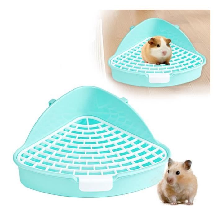 Bac à litière pour Lapin Toilettes pour Animaux de Compagnie Bac a Litiere Lapin bac à Litière Lapin Bac (Bleu)
