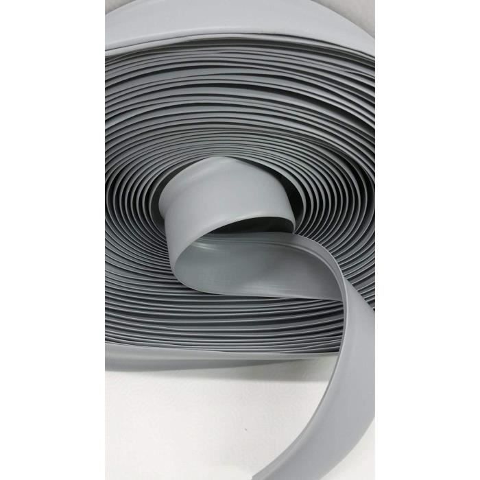 Plinthe autocollante flexible de 50 x 20 mm. Longueur 25 m gris