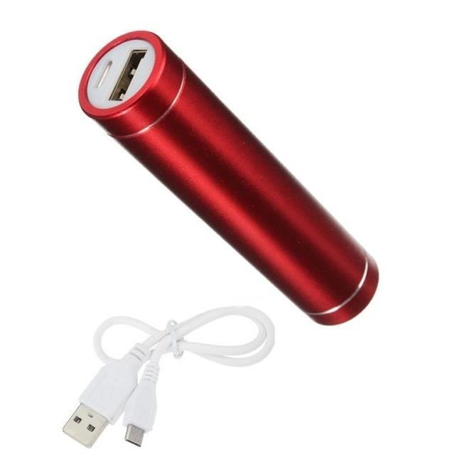 Batterie Chargeur Externe pour HUAWEI P40 lite E Universel Power Bank  2600mAh avec Cable USB/Mirco USB Secours Telephone (ROUGE)