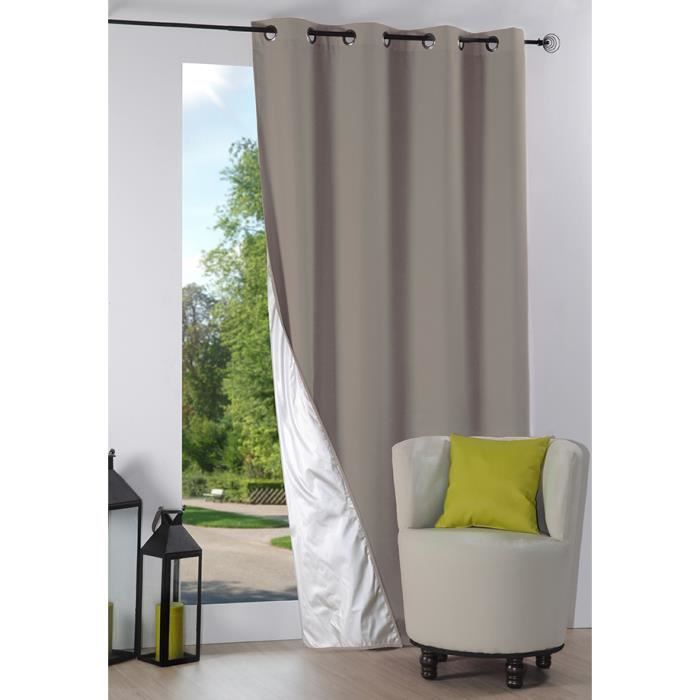 Rideau isolant occultant à œillets - Nelson - 135 x 240 cm - Lin - Beige - Occultant