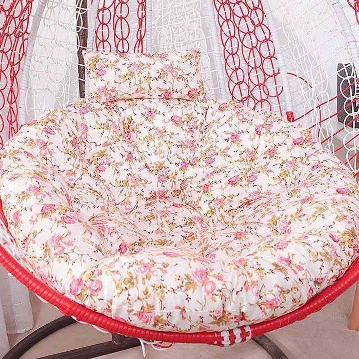 Coussin Rond Jardin 100% Polyester - Pour Fauteuil Rotin, Hamac Ou Chaise Suspendue