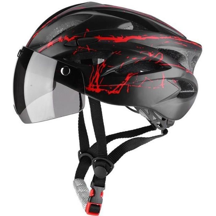 LIA Casque de sécurité Casque de vélo de route adulte avec des lunettes Rose