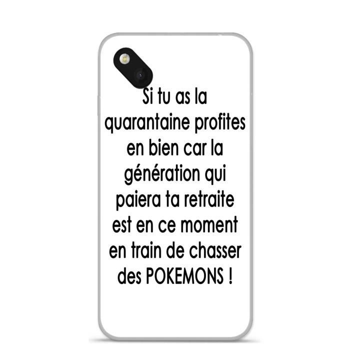 Coque Tpu Gel Souple Wiko Sunset 2 Design Citation Pokemons Texte Noir Fond Blanc Cdiscount Telephonie