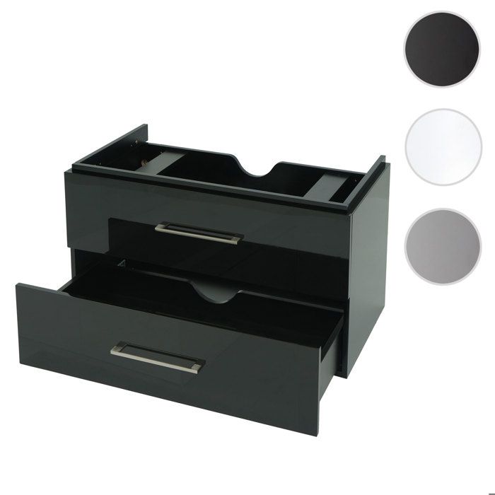 MCW Premium Meuble sous-lavabo MCW-D16 brillant 90cm noir