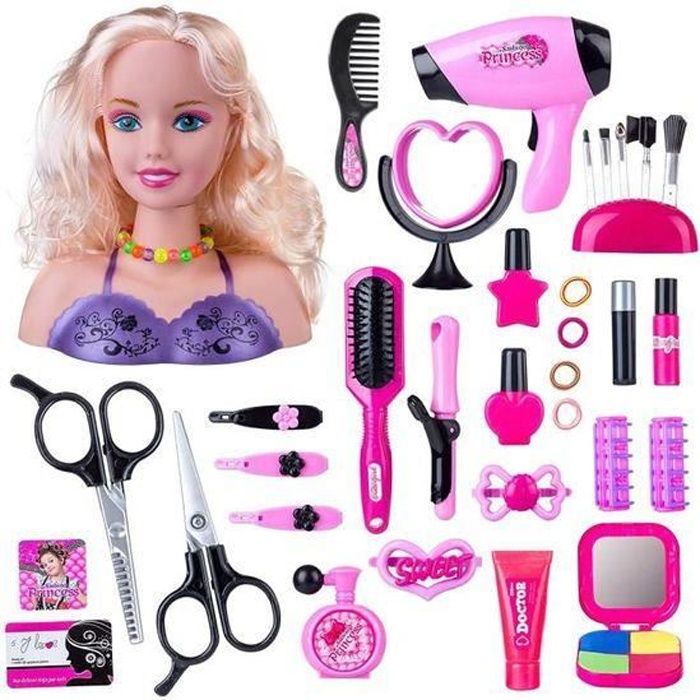 Tête à Coiffer et Maquiller - Dimitation Cadeau pour Enfant Fille