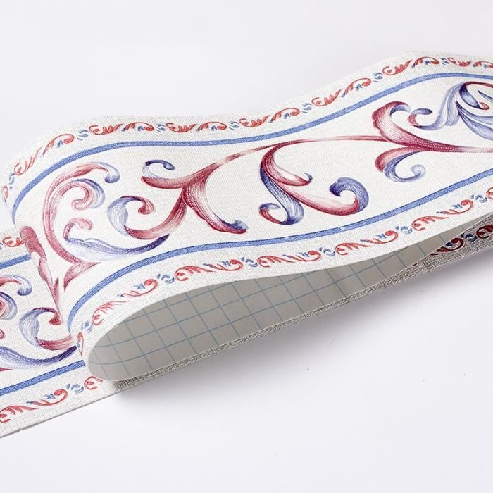 Frise Murale Adhesive,Frise de papier peint étanche Motif floral 3D