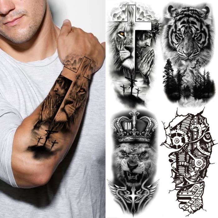 Faux Tatouages Temporaires Croix De Dieu Lion Boussole Realiste Pour Homme Et Femme Avant Bras Jesus Chri Axqb2 Qukj9025 Cdiscount Au Quotidien