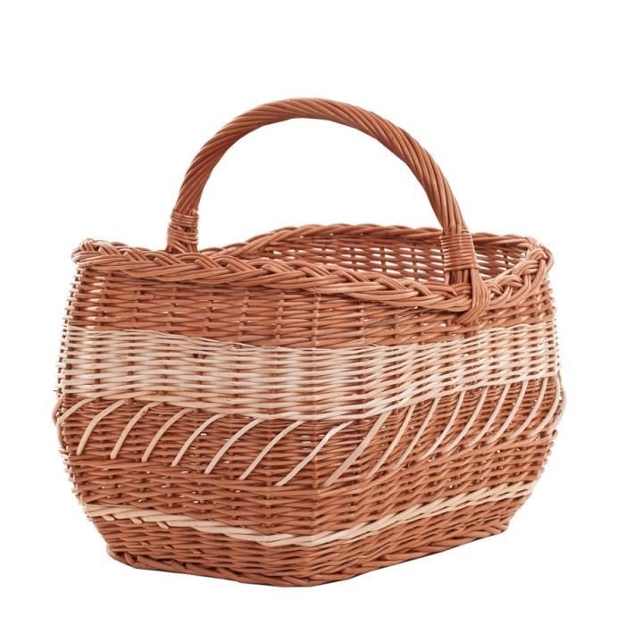 Grand panier en online osier avec anse