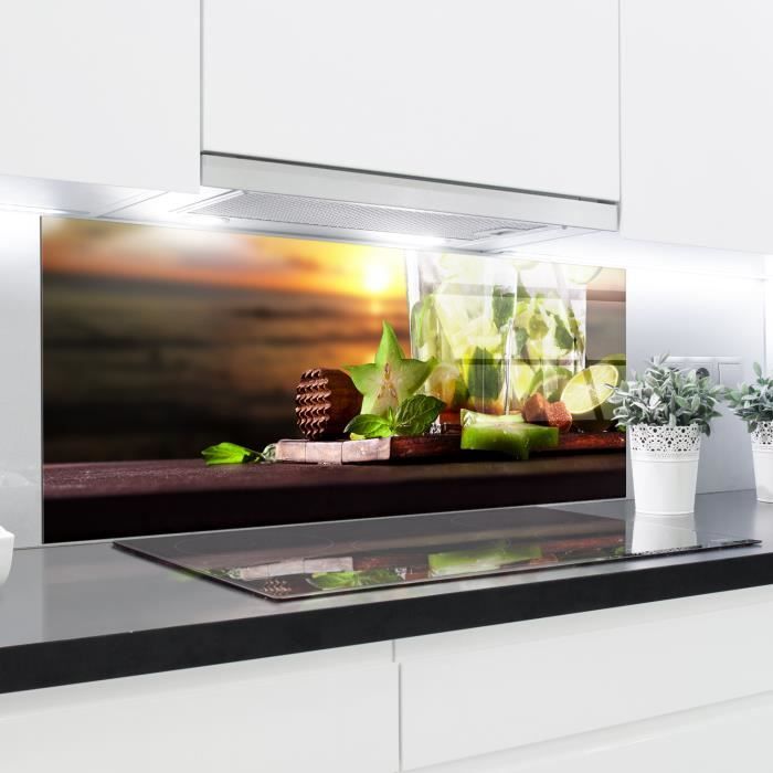 Tulup 125x50cm Crédence de cuisine sur verre sécurité:- Paysage - Brouillard Au-Dessus De La