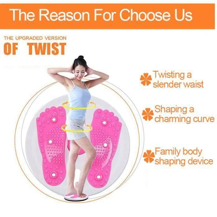 Disque De Torsion Twist Core Enseak - Sculpteur Taille Avec Corde Élastique Et Semelle Massage, Planche Amincissement Hanches Cuisses