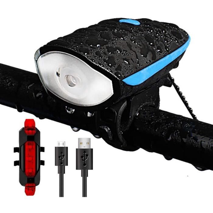Lampe frontale de bicyclette rechargeable par USB lot de lumières
