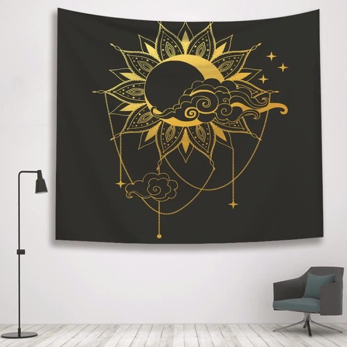 Betylifoy Lot de 2 Tapisserie Murale Lune et Soleil avec Glands Tarot Betylifoy Lot de 2 Tapisserie Murale Lune et Soleil avec Glands Tarot
