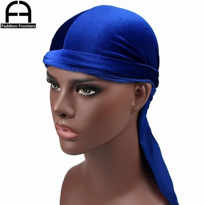 Casquette,Durag en velours pour hommes 