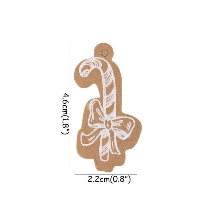 Lot De 150 étiquettes Cadeaux En Papier Kraft - Motifs Noël (renne, Sapin, Flocon) Avec 20 M De Ficelle - Pour DIY Et Emballage - 8