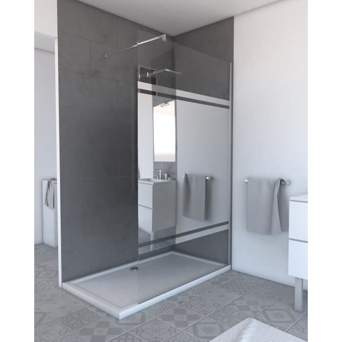 paroi de douche pare-douche verre de securite 10mm douche a l italienne barre de stabilisation ronde Bremen 2 90x200