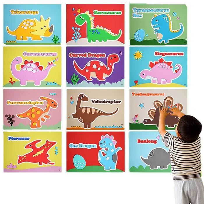 DIY Kids Animal Handmade Stickers12 Sheets 3D EVA Foam Sticker Puzzle ...