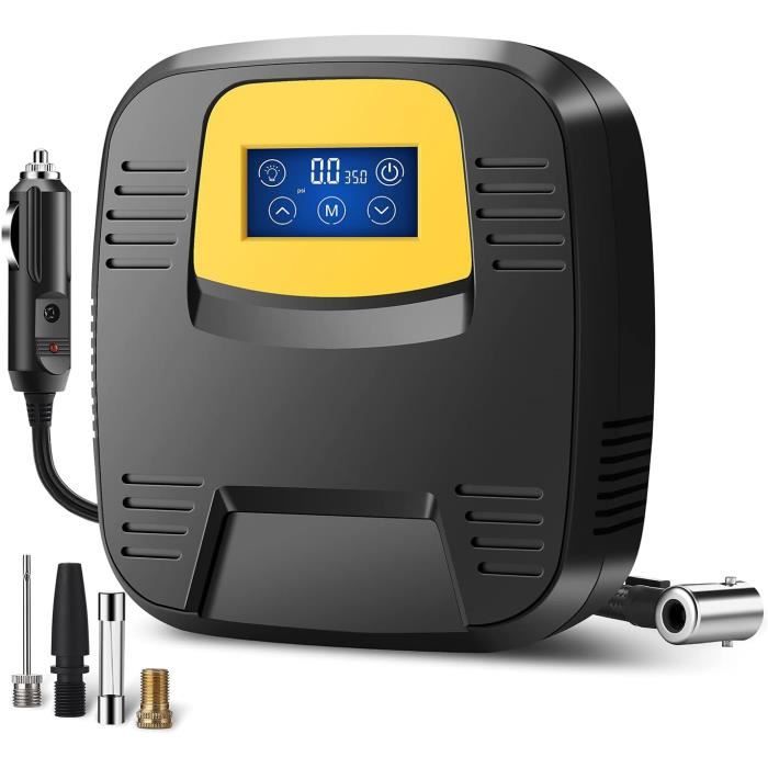 Mini Compresseur D'air Portable - Avec Lampe Torche Et Batterie Rechargeable - Pour Voiture Et Vélo - Neuf