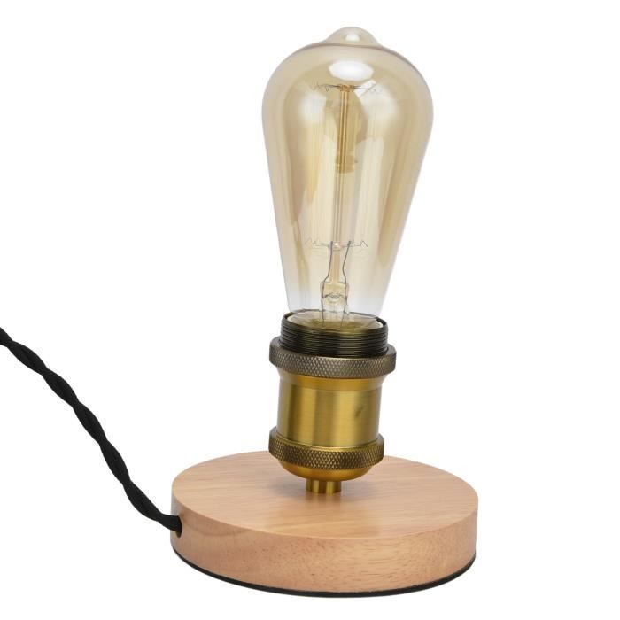 ETO- support de lampe Douille Lampe de Table E27 Plaque en Bois