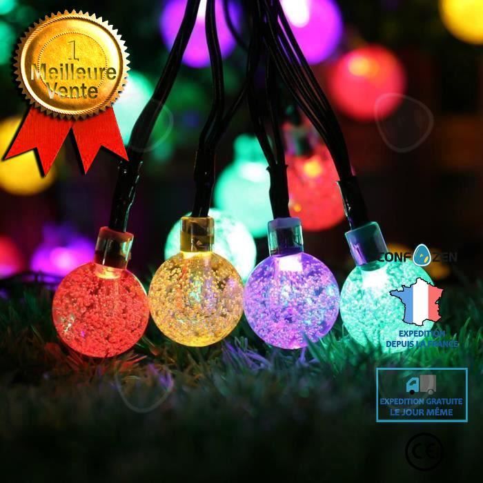 Comparer les prix de CONFO 1pcs Guirlande lumineuse solaire,  Guirlande lumineuse LED  Chaud Chaine De Lampes Décoration avec , Café, Jardin,  Multi-coul