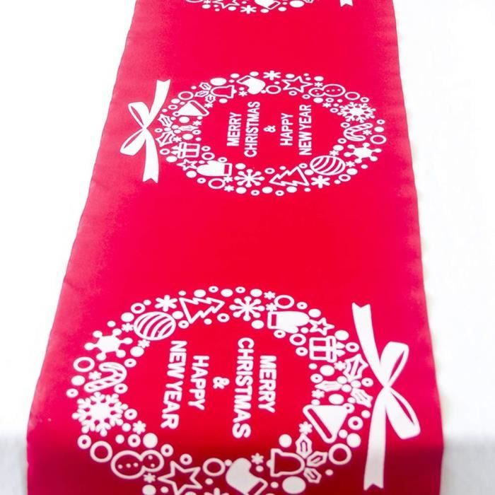 Chemin De Table Noël Rouge 183x33cm - Décor Festif