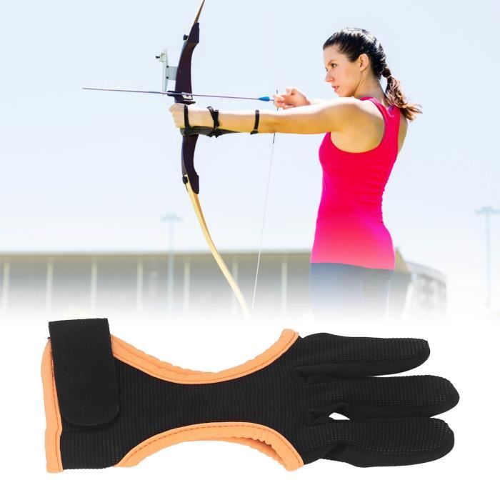 Gant De Tir à L'arc TOPARCHERY Cuir Brun - Protection Doigts, Main Gauche, Chasse