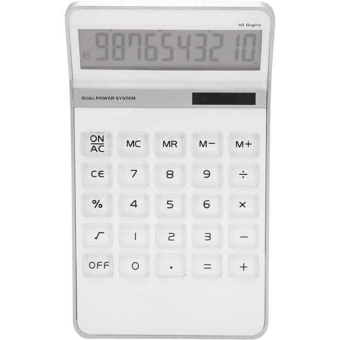 Calculatrice En Bois 12 Chiffres - Alimentée Solaire Et Batterie, Écran LCD Clair Pour Bureau Et Maison
